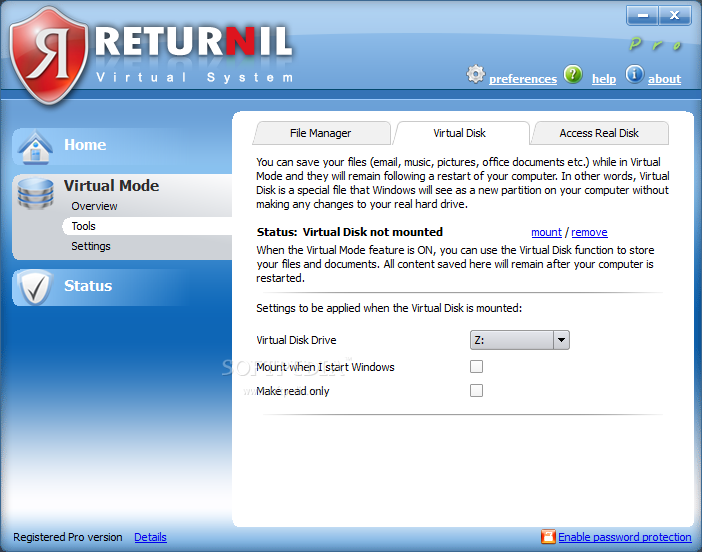 returnil virtual system personal edition